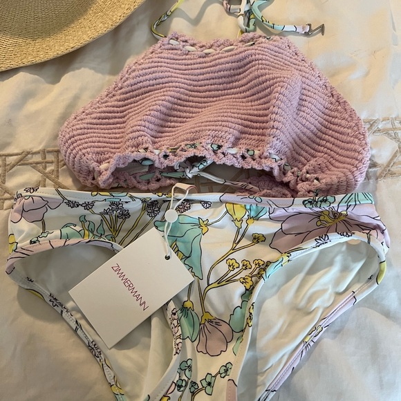 Zimmermann Kids Peggy Crochet Halter Bikini - Picture 3 of 7